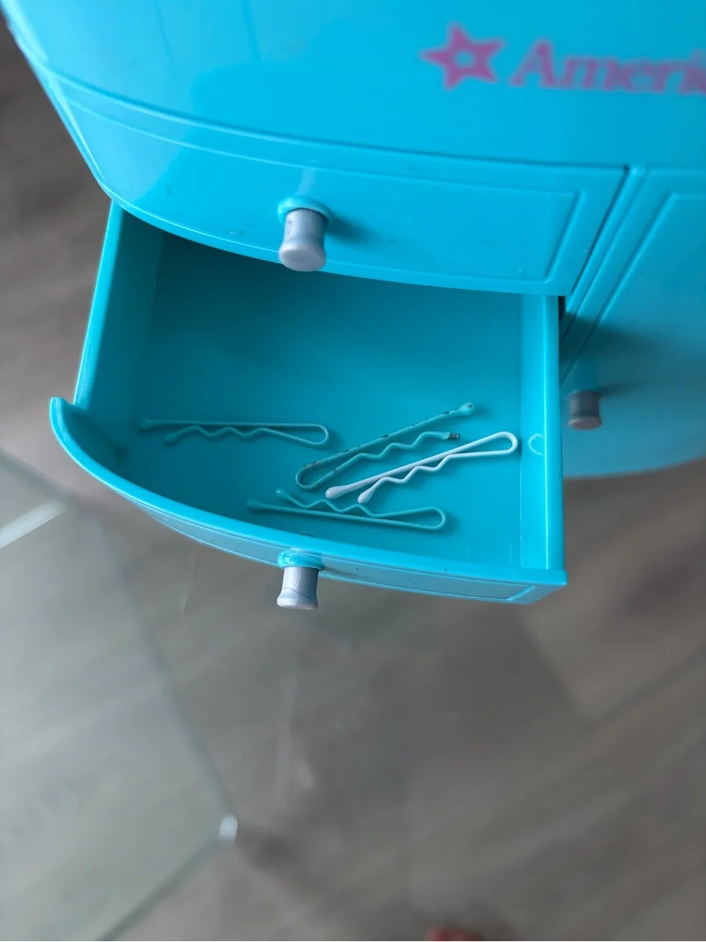 American Girl Blue Hair Salon with Pink Accents
